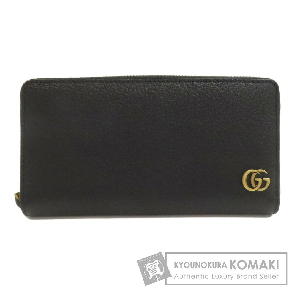 Gucci Double G Zip Around Wallet Long coin purse Leather